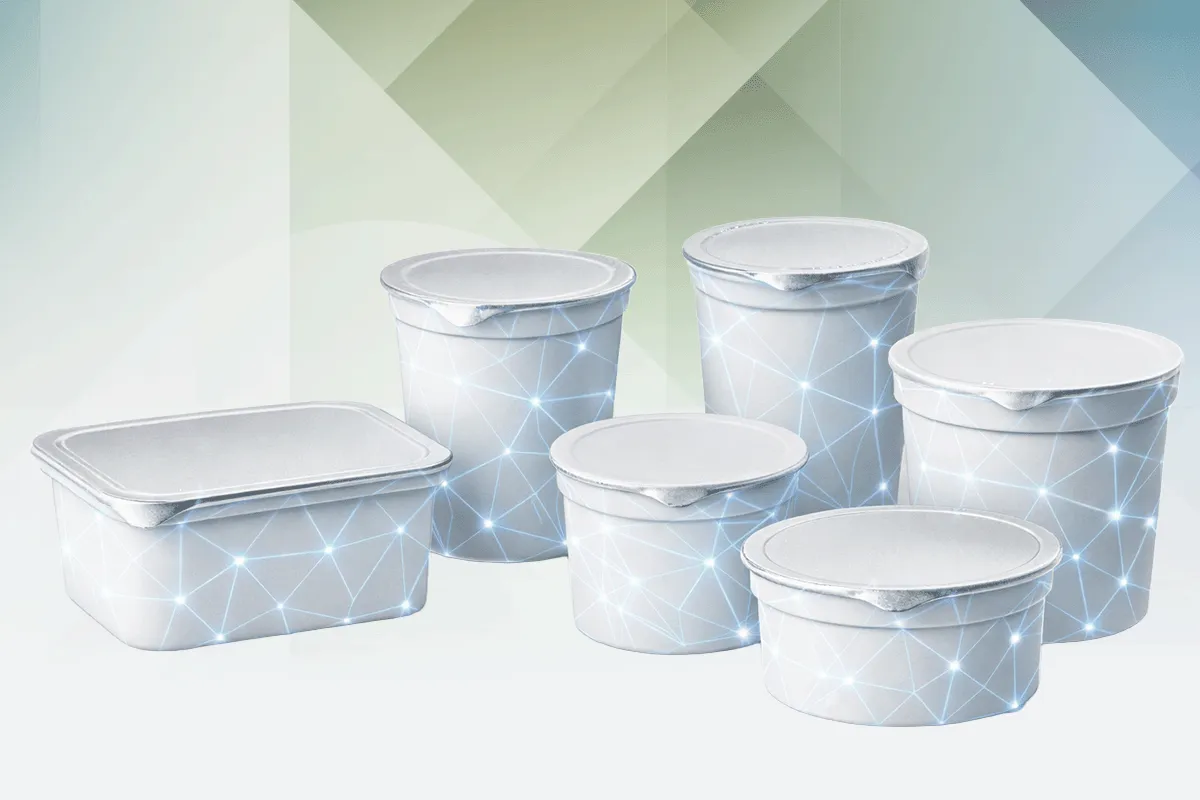Verpackungsdummy Becher und Platinen für Joghurt Desserts